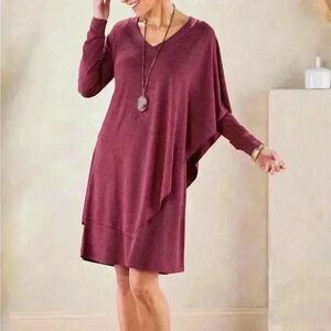 Soft surroundings Marla dress ruby heather NWT